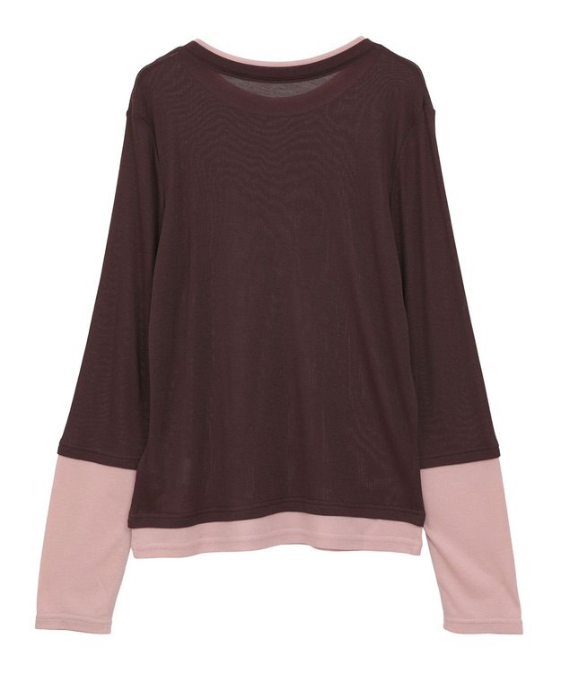 earth music&ecology レイヤードシアープルオーバー Brown