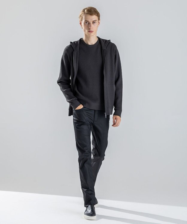 JOSEPH HOMME 【新柄】  ヴィスコースリンクス　ジップアップニットフーディー グレー系