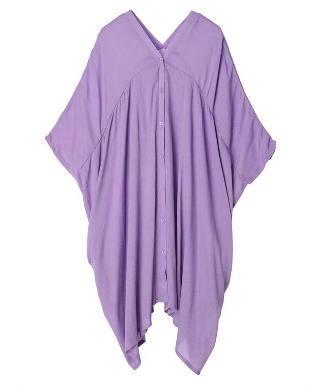 earth music&ecology レーヨンビッグシャツチュニック Purple