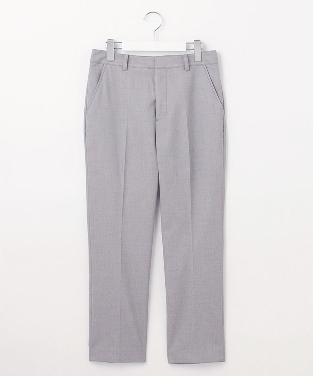 J.PRESS LADIES S 【洗える】シャークスキン テーパード パンツ ライトグレー系