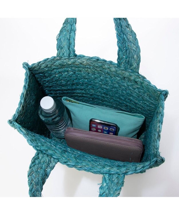 UNBILLION カカトゥ kakatoo / ラフィアスクエアトートバッグ グリーン