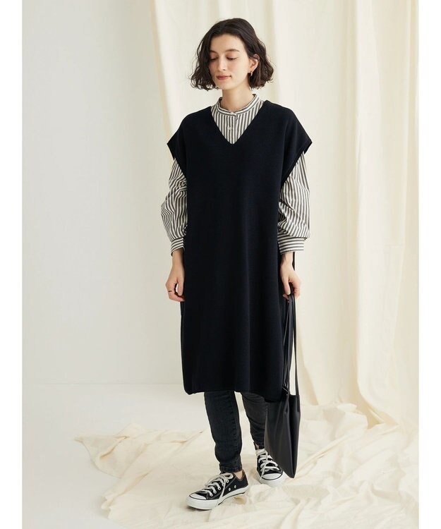 CRAFT STANDARD BOUTIQUE ジレニットワンピース Black