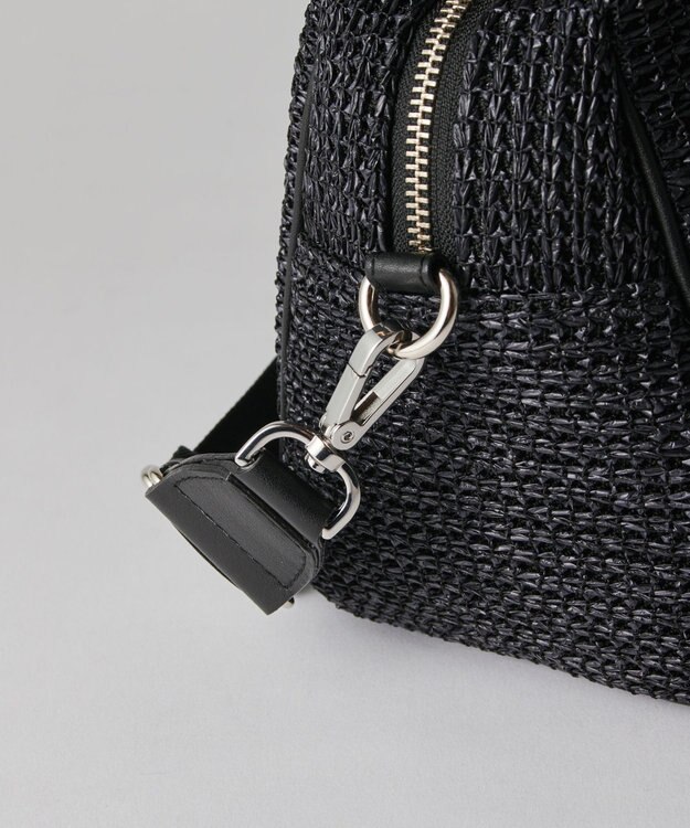 russet ナイロンラフィアミニボストンバッグ(CE-1715) Black