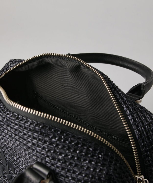 russet ナイロンラフィアミニボストンバッグ(CE-1715) Black