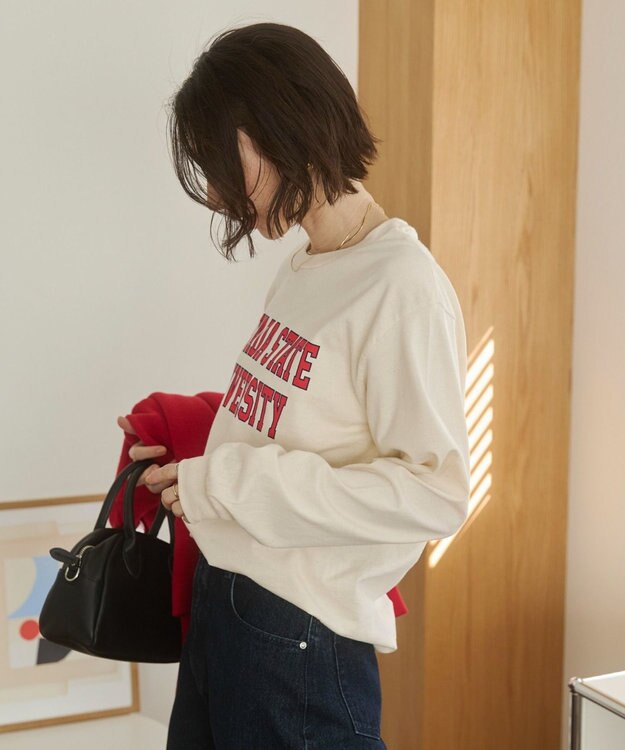 WEGO 【ANGIE VINTAGE】GILDAN カレッジロゴ オーバーサイズ プリント ロンT 柄25