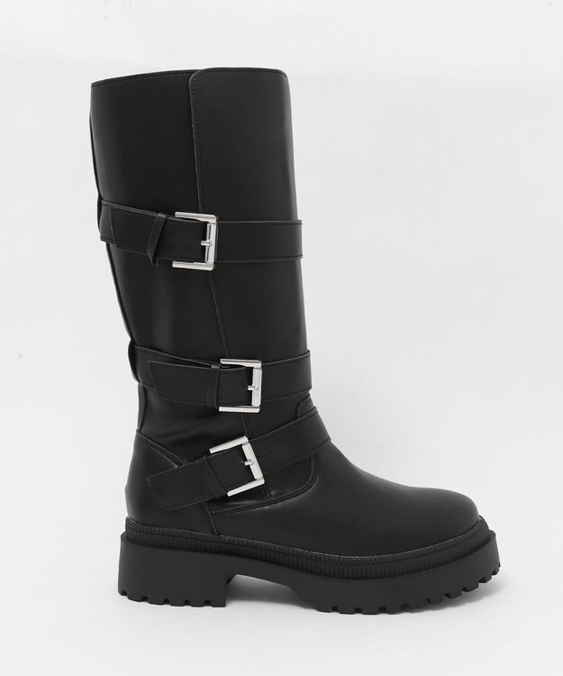 WEGO サイドベルトロングブーツ ブラック