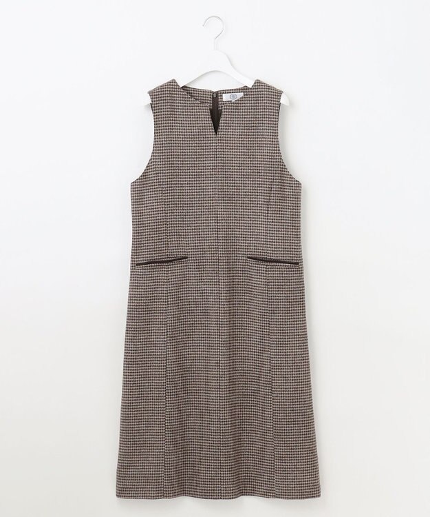 J.PRESS LADIES T/W 千鳥 ツイード ジャンパースカート ブラウン系3