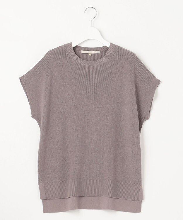 自由区 【WEB限定・洗える・XSサイズあり】ハイツイストコットンアセテート畦編み ニット カーキ系