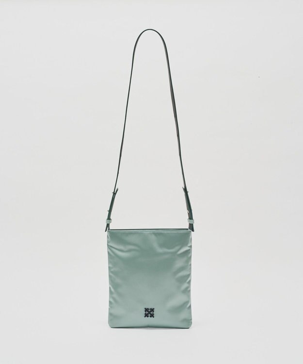 russet バイカラーレザーベルトフラットショルダーバッグ(SF-278) Sax