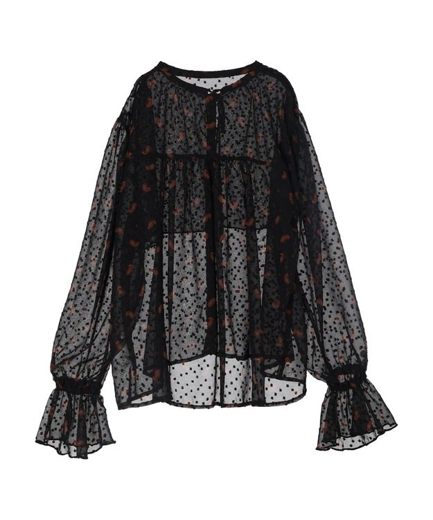 AMERICAN HOLIC ドビーシフォンフリルブラウス Paisley