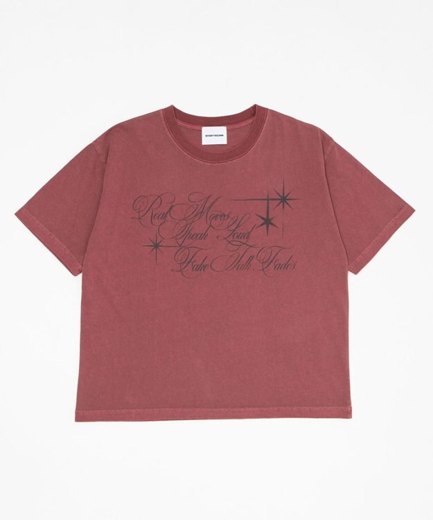 WEGO 【ユニセックス着用ITEM/MLサイズ展開】クロップドグラフィックT（SS） ワイン