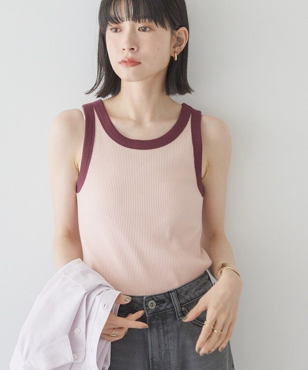 AMERICAN HOLIC アソートテレコタンクトップ Salmon Pink