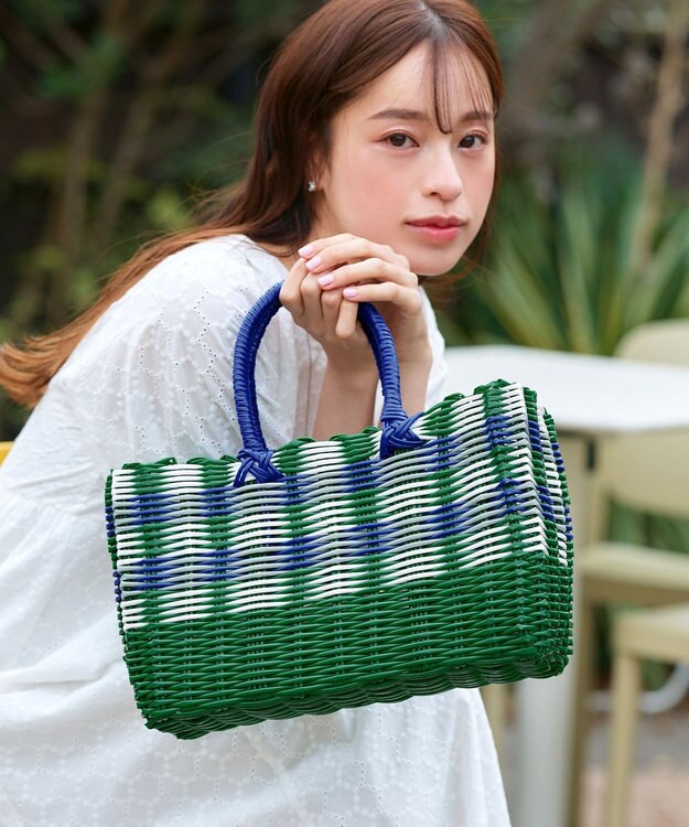 Tiaclasse パターンマルシェバッグ グリーン