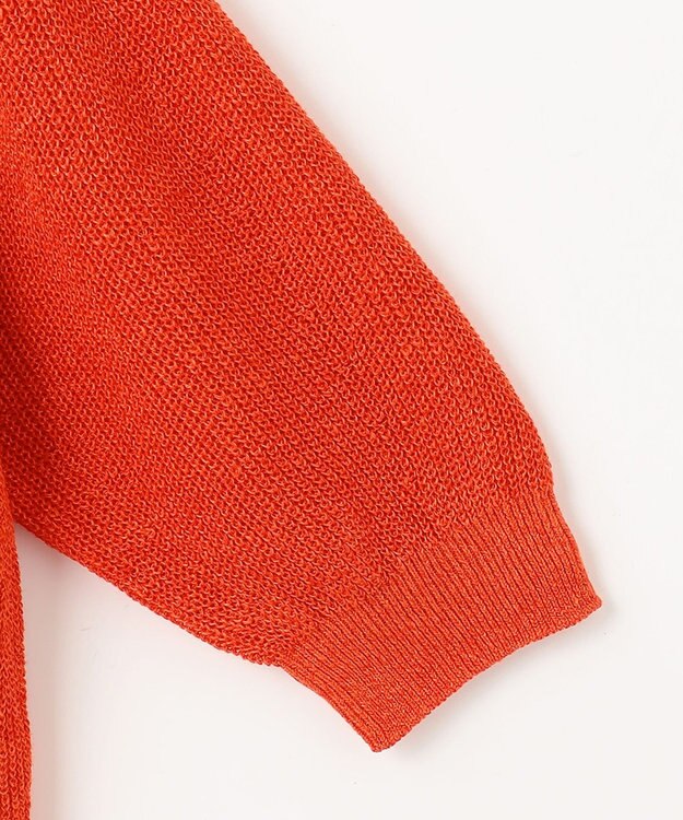 23区 L 【洗える】ピュアリネン パフスリーブ ニット オレンジ系5