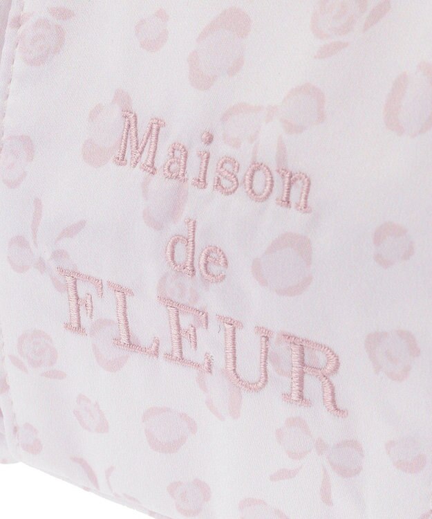 Maison de FLEUR リボンレオパードフリルポーチ Light Pink