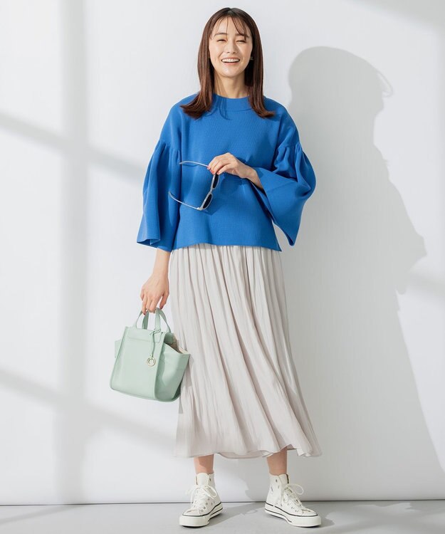 組曲 AMOSSAベルスリーブ ニット サックスブルー系