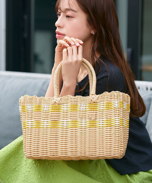 Tiaclasse パターンマルシェバッグ ベージュ