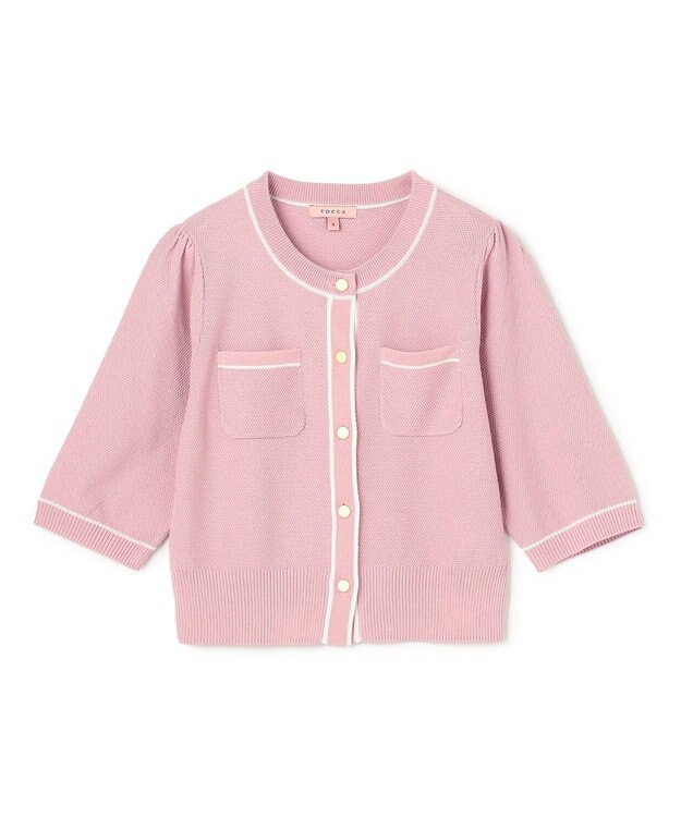 TOCCA 【鈴木ゆうかさん着用】HONEYCOMB MESH KNIT カーディガン ピンク系