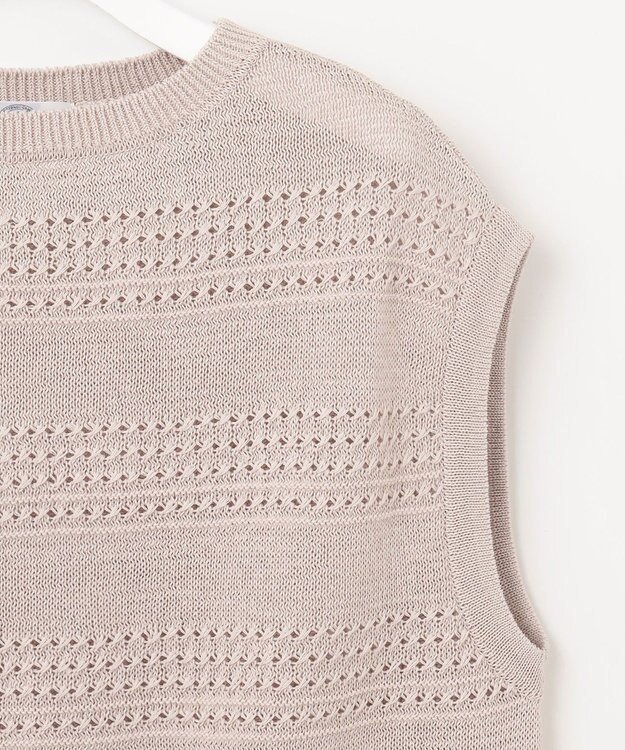 J.PRESS LADIES L 【洗える】PATTERN ニット ベスト ベージュ系