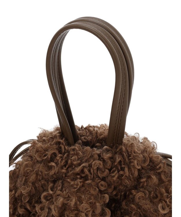 Green Parks ＯＴＯ．ＨＡ．プードルファーハンドバッグ Brown