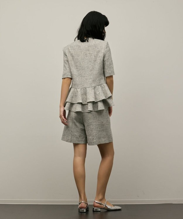 GRACE CONTINENTAL ツイードタックショートパンツ グレー