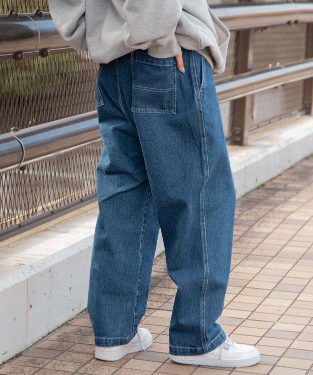 WEGO 【ユニセックス着用ITEM/手洗い可】バギーパンツ デニム中濃色