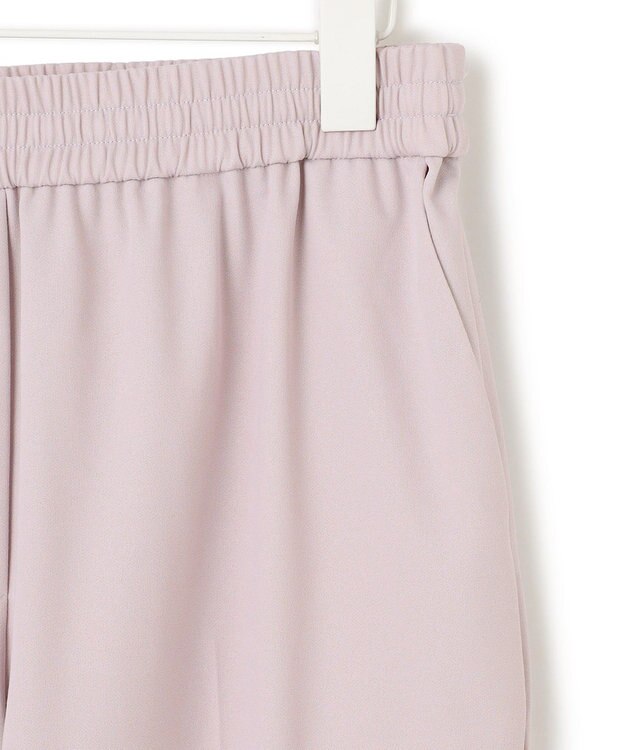 ICB L 【洗える】ウォームサテン ドロストパンツ ヘイズピンク系