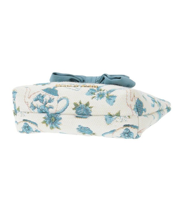 Maison de FLEUR ティーカップ柄ゴブランポーチ Off White