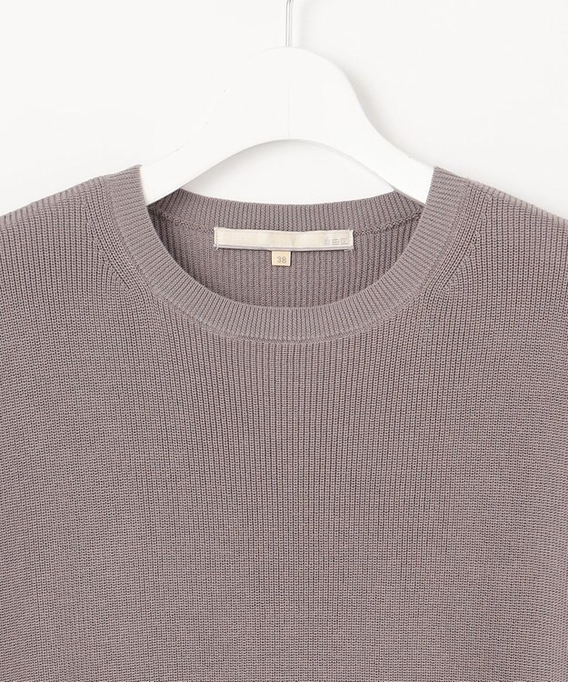 自由区 【WEB限定・洗える・XSサイズあり】ハイツイストコットンアセテート畦編み ニット カーキ系