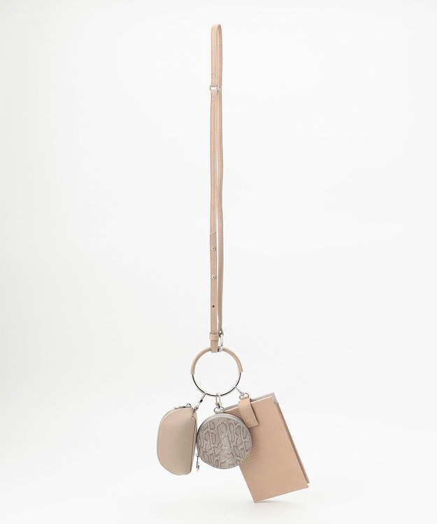 ICB 【人気のためさらに新色追加・全5色展開】 3ピースチャームバッグ ベージュ×パイソン