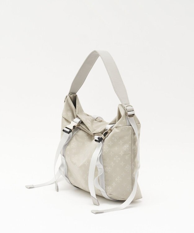 russet ナイロンジャガードメタルバックルショルダーバッグ M(CE-1671) Ecru