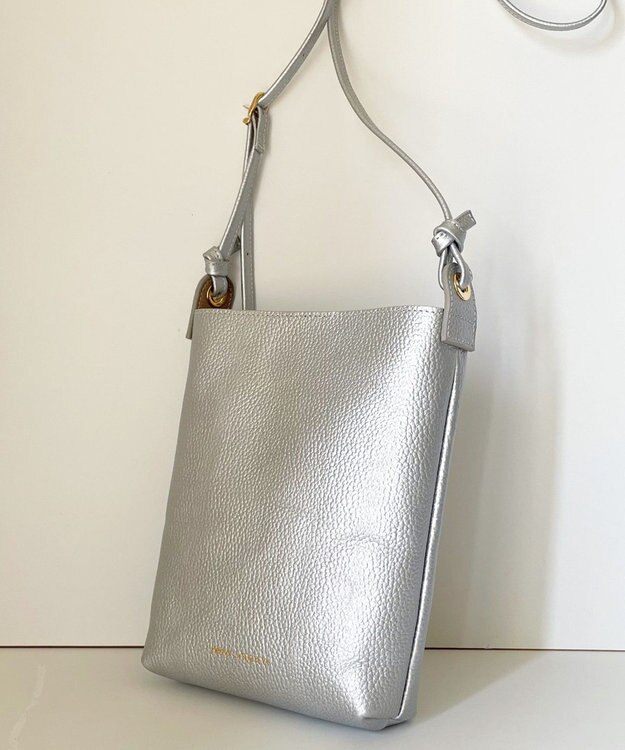 Hekhèr Le Style de Vie 新素材・新色追加【日本製】シュリンクレザー ショルダーバッグ シルバー シルバー