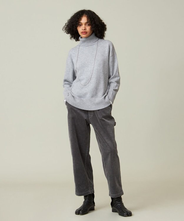 J.PRESS YORK STREET 【WOMEN】ウールカシミヤ タートルネックニット ライトグレー系