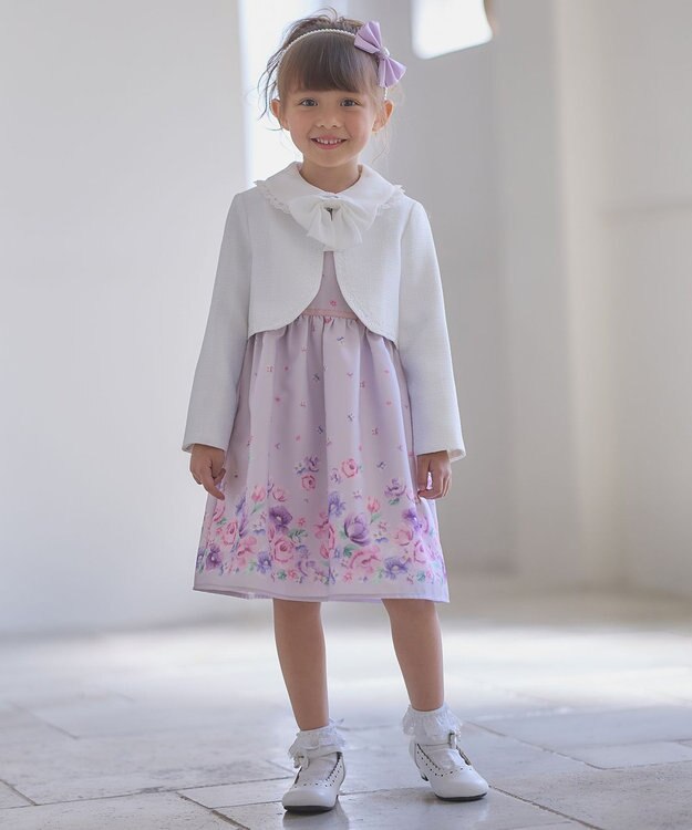 ANY KIDS ノーカラー ボレロ ジャケット ホワイト