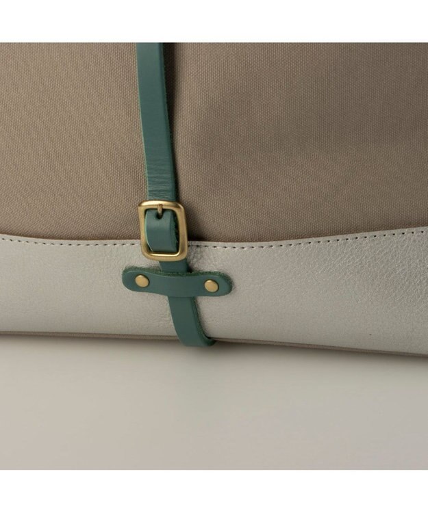 UNBILLION ペルケ perche / 姫路レザー×パラフィンキャンバス2wayトートL ライトグレー