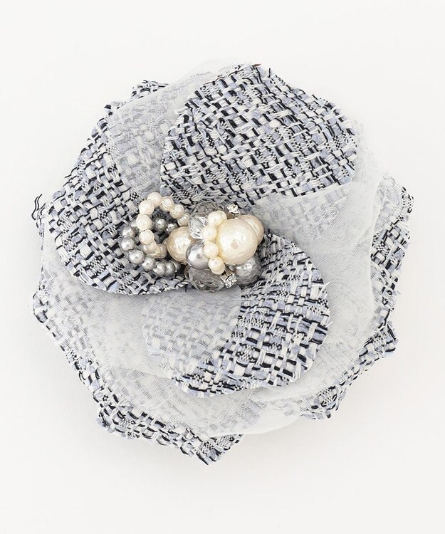 23区 ライトシャイン コサージュ スカイブルー系