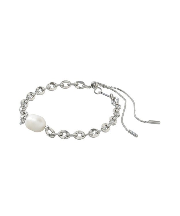 AMERICAN HOLIC 【ステンレス】パールトップスライドブレスレット Silver