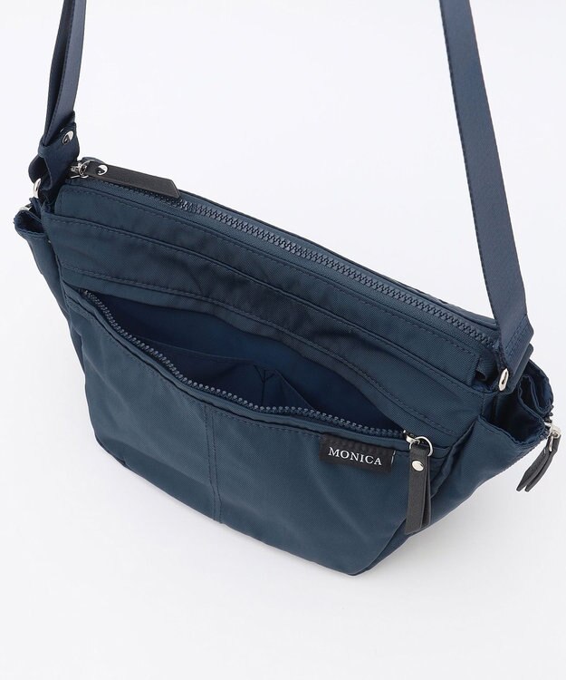 LA BAGAGERIE 【MONICA】サイドジップミニショルダーバッグ ネイビー