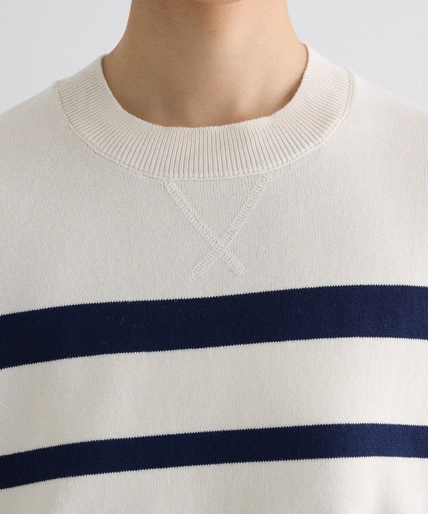 Green Parks スウェットライクニットプルオーバー Border