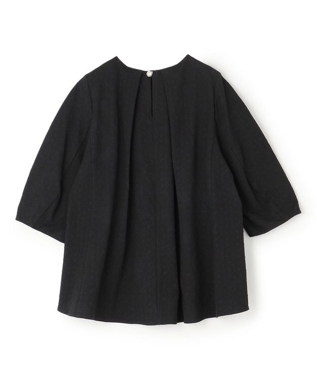 UNFILO L ジャガードブラウス ブラック