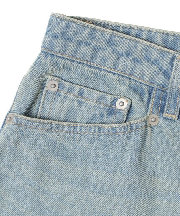 WEGO ボタンフライローライズフレアデニム デニム淡加工色