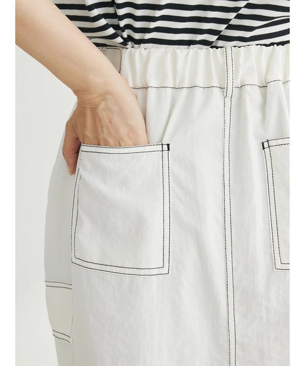 Green Parks ・ＳＵＧＡＲ　ＳＰＯＯＮ　配色ｓｔカーゴスカート Ivory