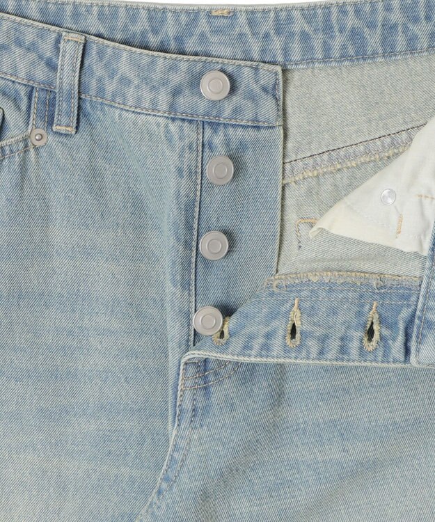 WEGO ボタンフライローライズフレアデニム デニム淡加工色