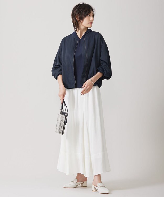 ICB 【接触冷感・UVカット・撥水・洗える】 ナイロンタスランツイル ブルゾン ネイビー系