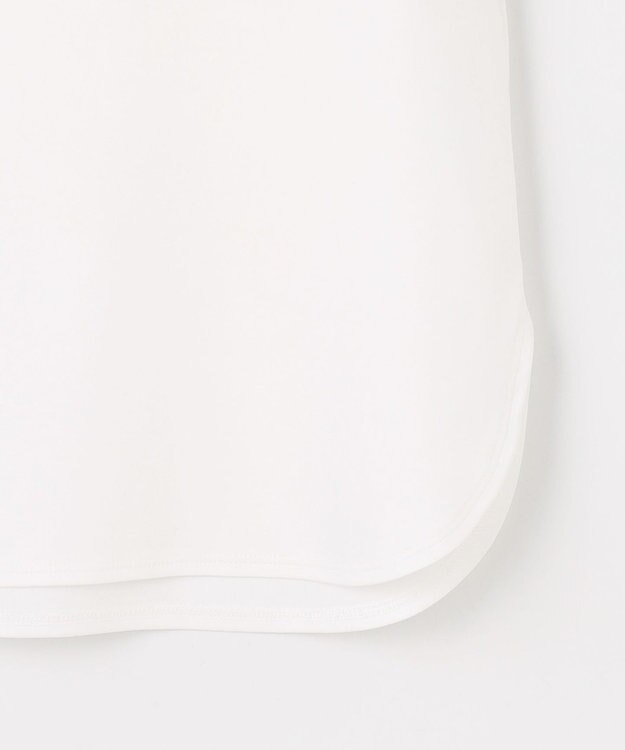 J.PRESS LADIES コットンスムース ノースリーブ シャツテール カットソー ホワイト系