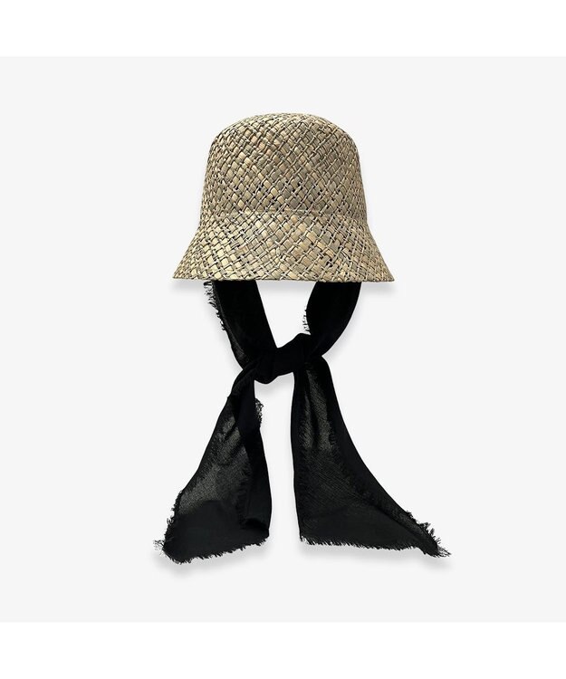 林八百吉商店 un chapeau  スカーフ付きベルハット ナチュラル