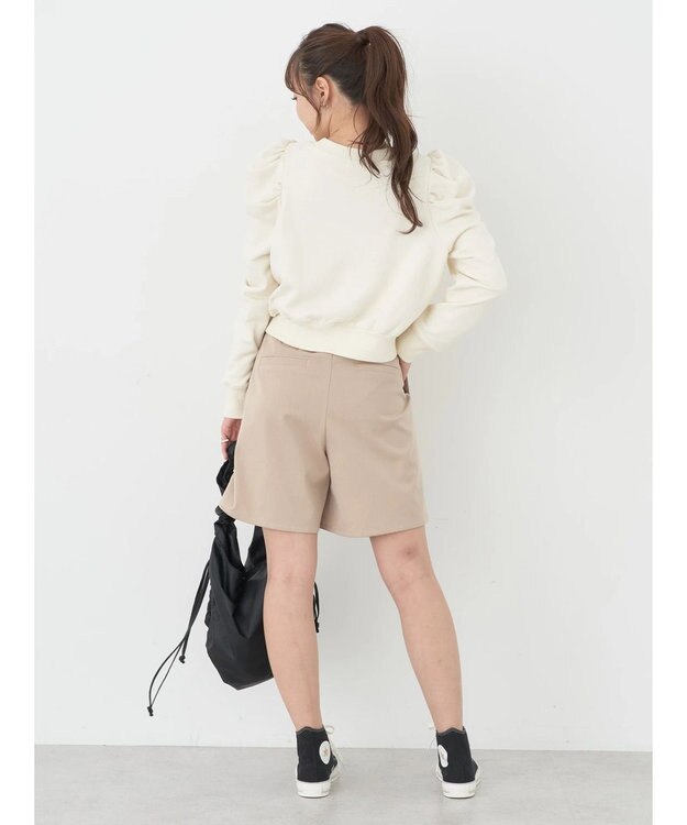 earth music&ecology ウラケロゴ短丈プルオーバー Ivory