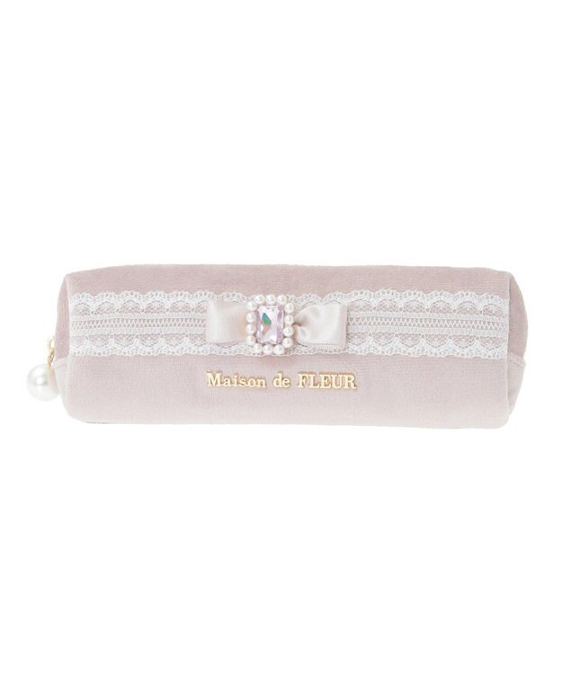Maison de FLEUR ベロアレースロングポーチ Grayish Pink