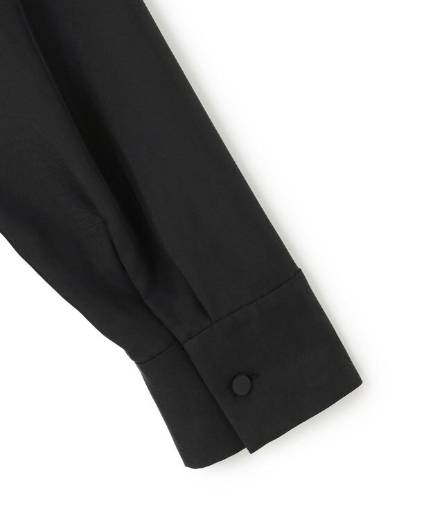 ICB 【接触冷感・洗える】Cu/Peソフトツイル デザインブラウス ブラック系