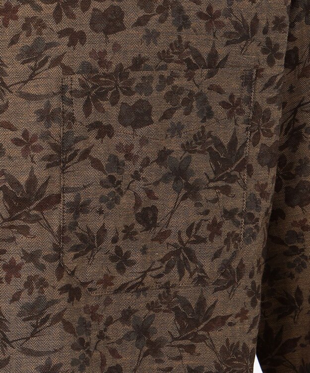 JOSEPH ABBOUD 【キングサイズ】JC花柄プリント　シャツ ダークブラウン系6